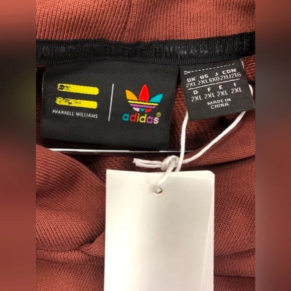 Adidas Pharrell Williams Unisex Basic Brown Hoodie Sizes S 2XL NWT MSRP $100 - Picture 4 of 10